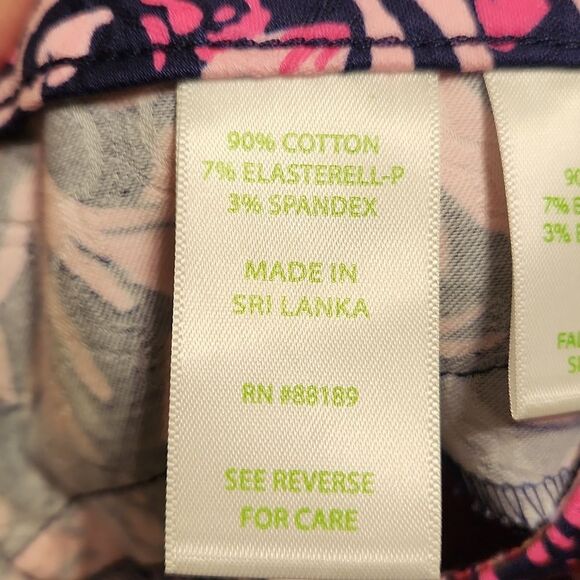 Lilly Pulitzer Kelly Skinny Ankle Pants in "Palm Trees Monkeys" Pink Size 10 - Picture 8 of 8